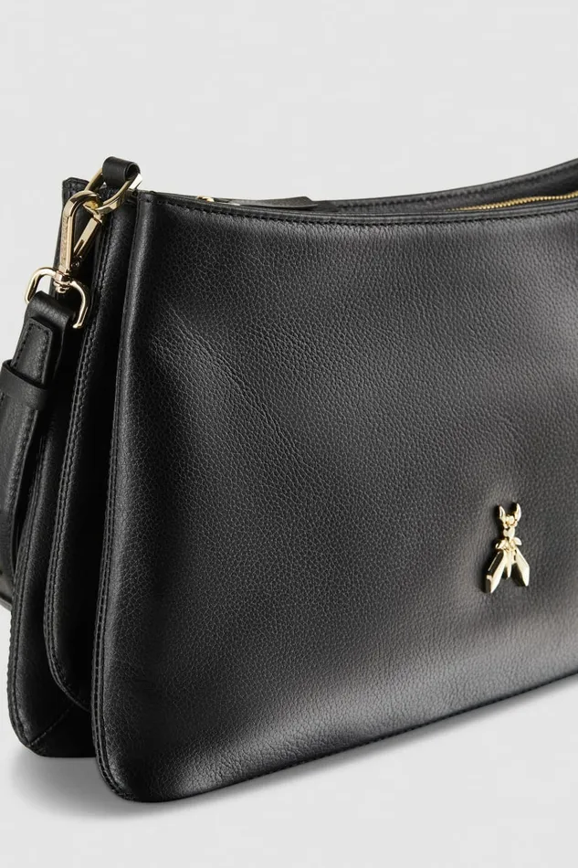 Patrizia Pepe Crossbodys ThreeCompartment Bag With Shoulder Strap Black 8211 Women