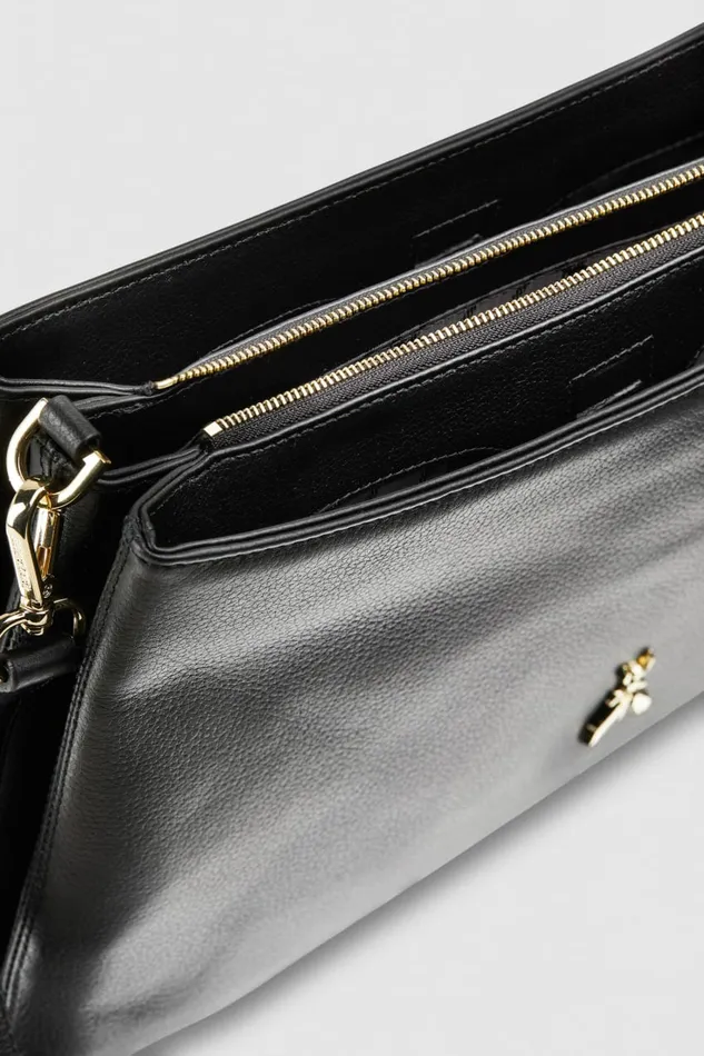 Patrizia Pepe Crossbodys ThreeCompartment Bag With Shoulder Strap Black 8211 Women