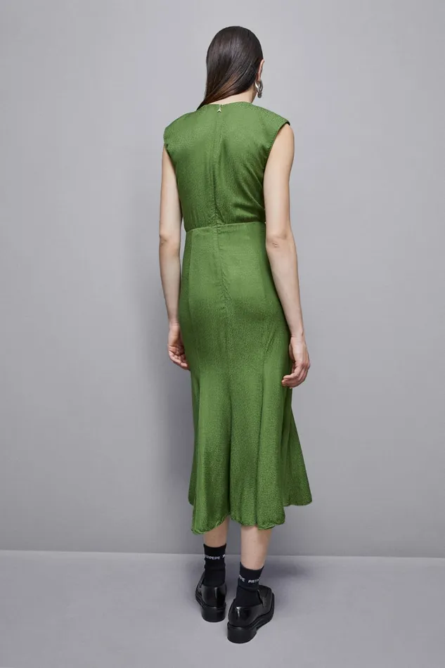 Patrizia Pepe Dresses Jacquard Viscose Midi Dress Green 8211 Women