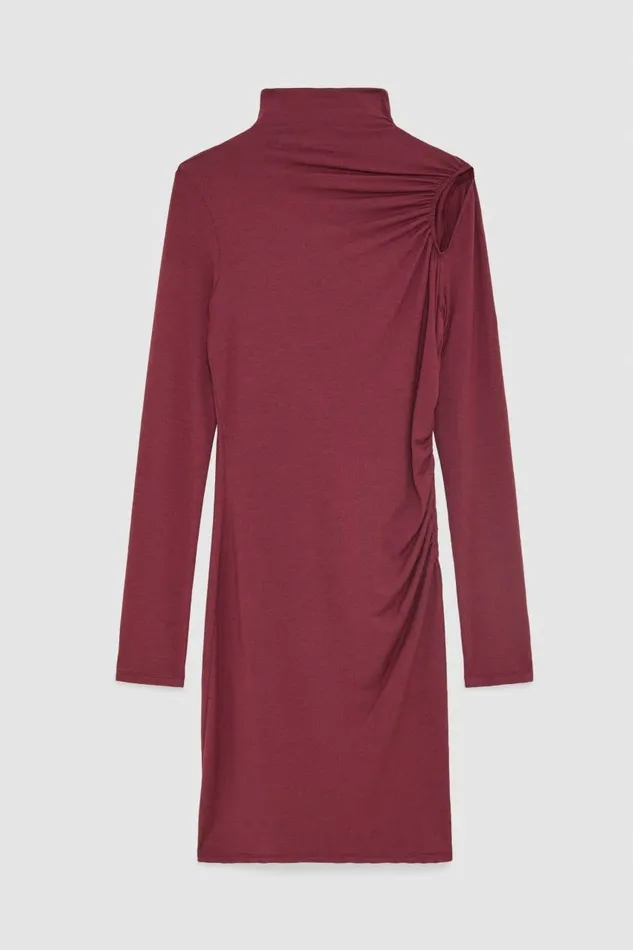 Patrizia Pepe Dresses Jersey Turtleneck Mini Dress Red 8211 Women