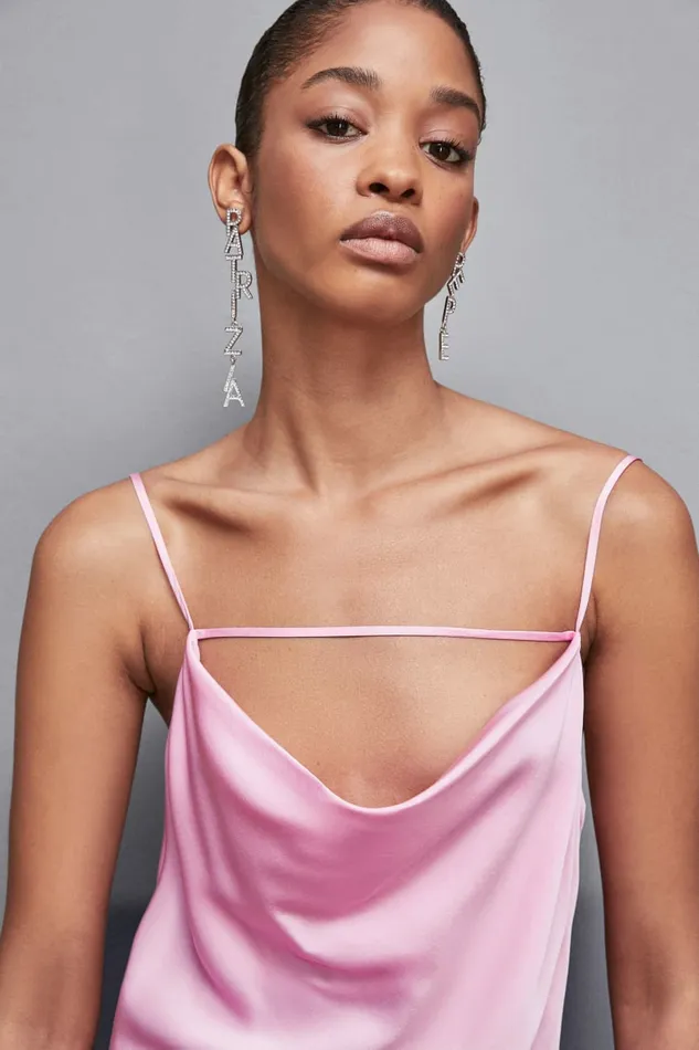 Patrizia Pepe Dresses Long Viscose Satin Mermaid Dress Pink 8211 Women