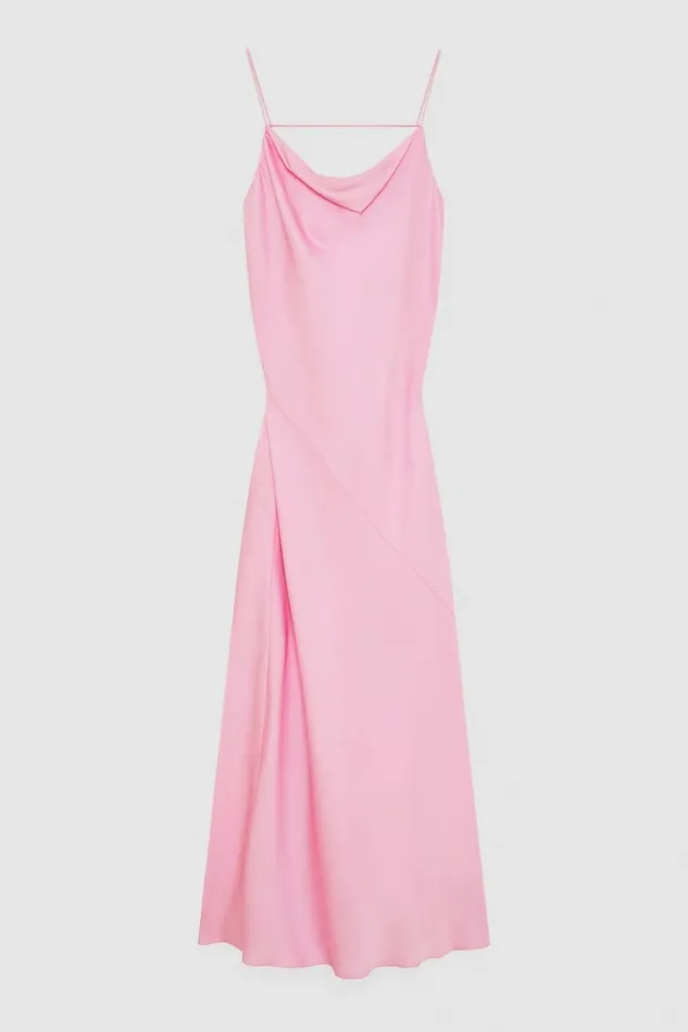 Patrizia Pepe Dresses Long Viscose Satin Mermaid Dress Pink 8211 Women