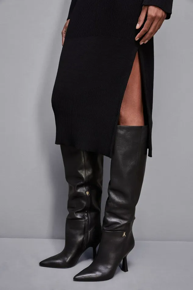 Patrizia Pepe Dresses Ribbed Wool Midi Dress Black 8211 Women
