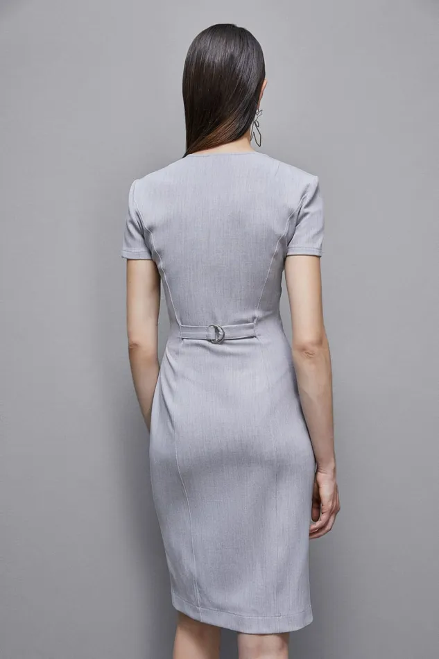Patrizia Pepe Dresses Sleeveless Midi Dress In Poly Viscose Grey 8211 Women