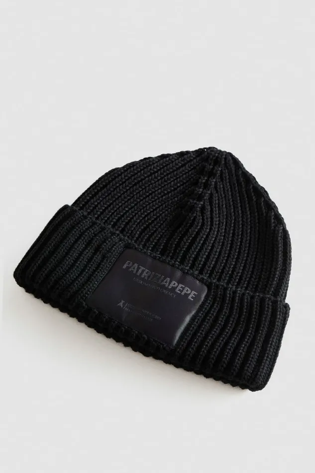 Patrizia Pepe Hats And Gloves Ribbed Fabric Hat Black 8211 Women