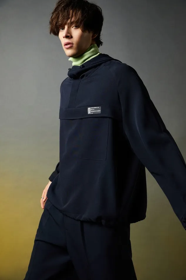 Patrizia Pepe Jackets Over Hooded Sweatshirt Blue 8211 Men