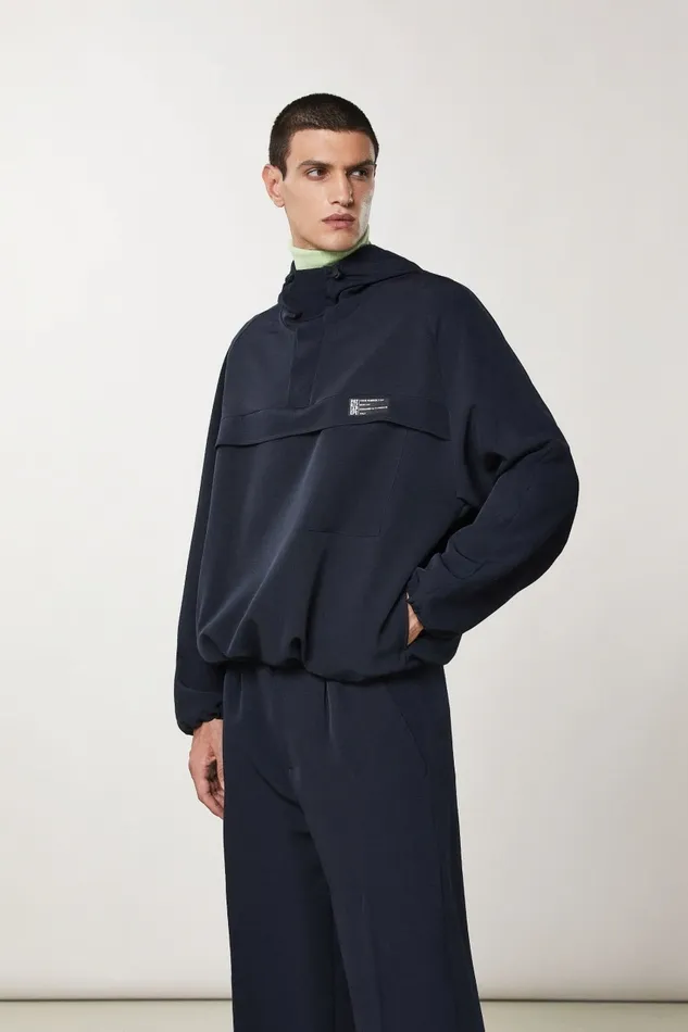 Patrizia Pepe Jackets Over Hooded Sweatshirt Blue 8211 Men