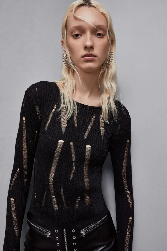 Patrizia Pepe Knitwear Essential LongSleeved Sweater Black 8211 Women