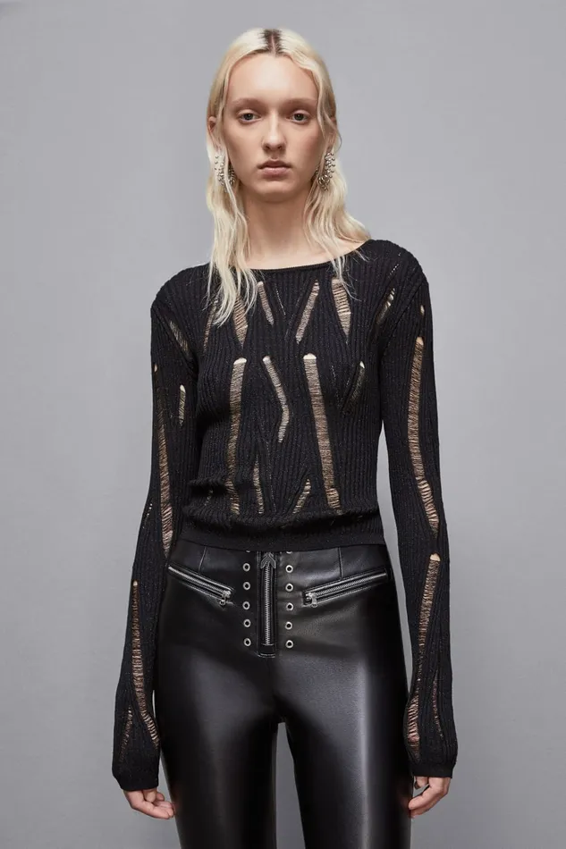 Patrizia Pepe Knitwear Essential LongSleeved Sweater Black 8211 Women