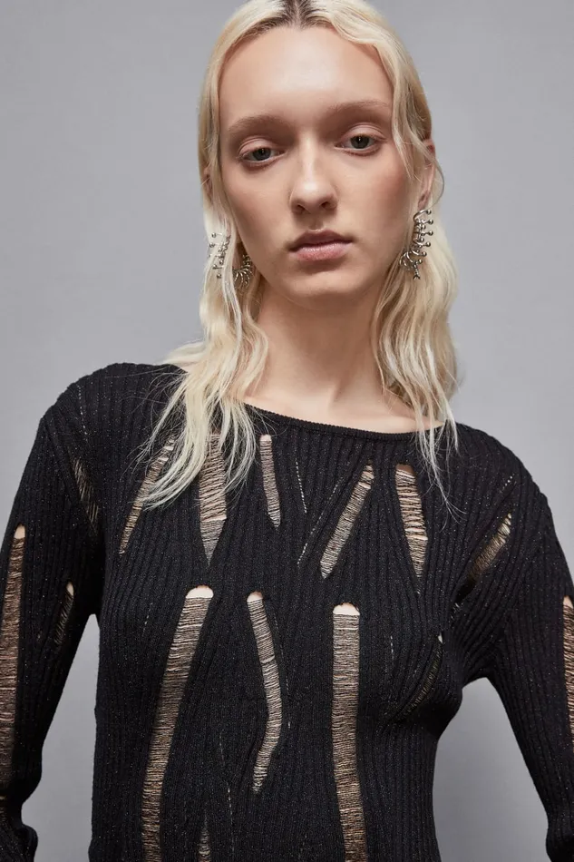 Patrizia Pepe Knitwear Essential LongSleeved Sweater Black 8211 Women