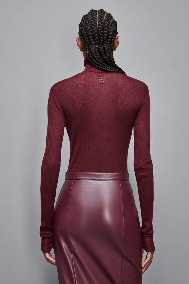 Patrizia Pepe Knitwear Essential Slim Fit Wool Sweater Red 8211 Women