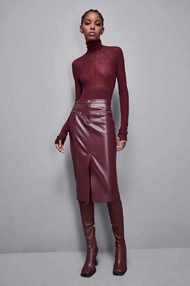 Patrizia Pepe Knitwear Essential Slim Fit Wool Sweater Red 8211 Women