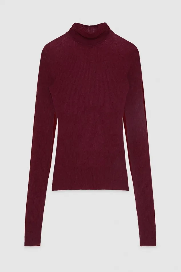 Patrizia Pepe Knitwear Essential Slim Fit Wool Sweater Red 8211 Women