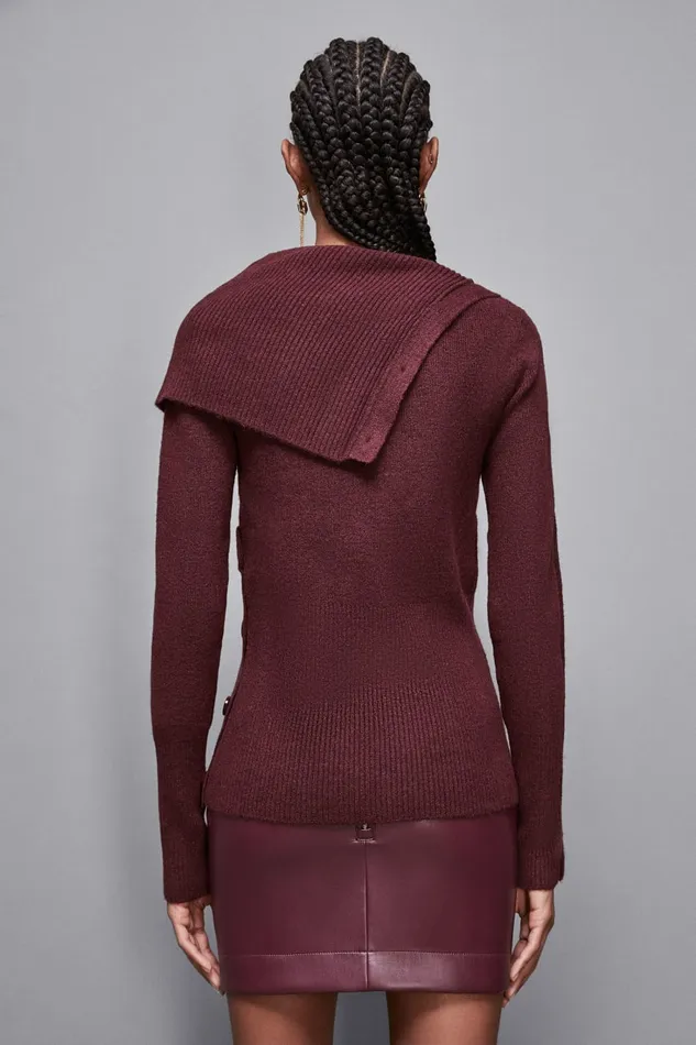Patrizia Pepe Knitwear Soft Sweater With Buttons Red 8211 Women