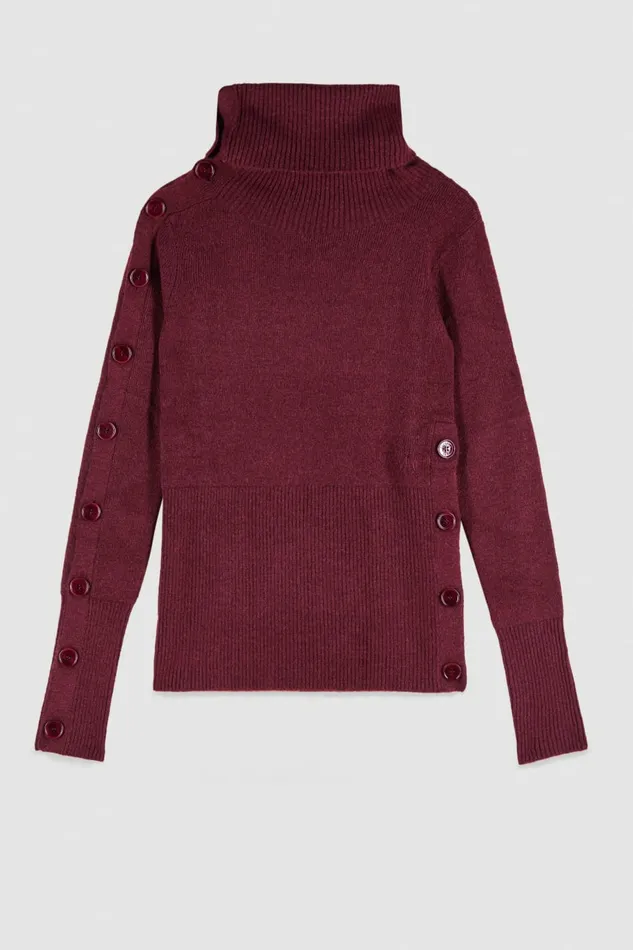 Patrizia Pepe Knitwear Soft Sweater With Buttons Red 8211 Women