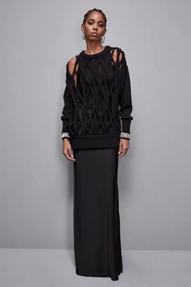 Patrizia Pepe Knitwear Wool Weave Sweater Black 8211 Women