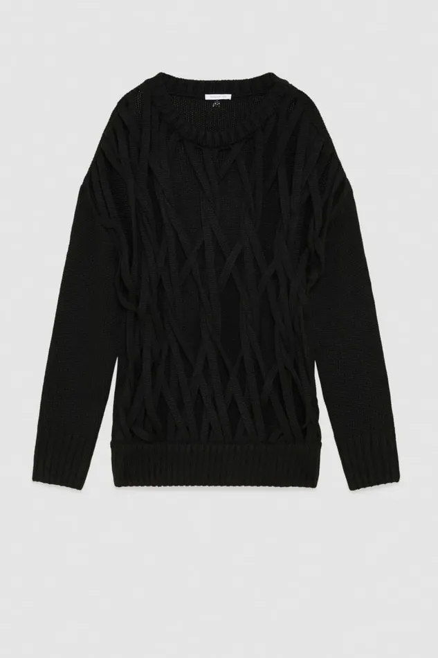 Patrizia Pepe Knitwear Wool Weave Sweater Black 8211 Women