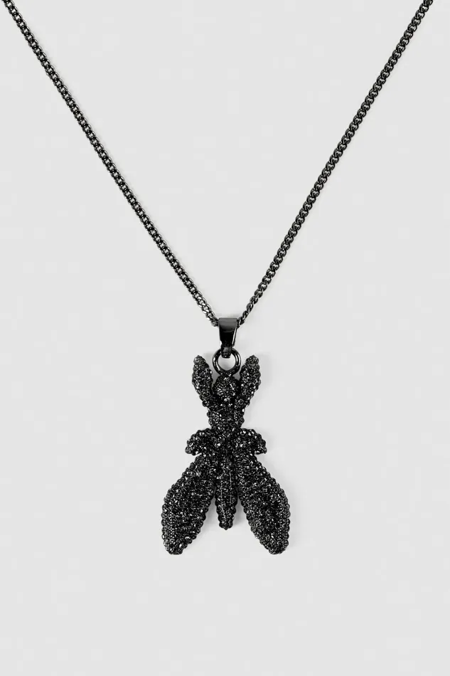 Patrizia Pepe Necklaces Brass And Glass Necklace With Rhinestones Black 8211 Women