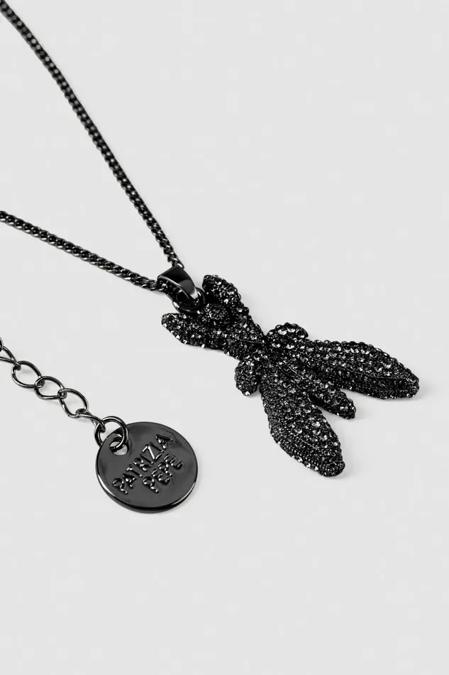 Patrizia Pepe Necklaces Brass And Glass Necklace With Rhinestones Black 8211 Women