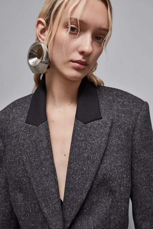 Patrizia Pepe Outerwear Cropped Cloth Jacket Grey 8211 Women