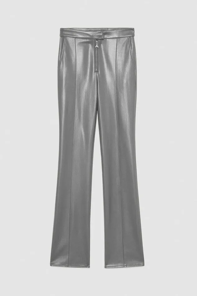Patrizia Pepe Pants and Jeans Zippered Slim Pants Grey 8211 Women