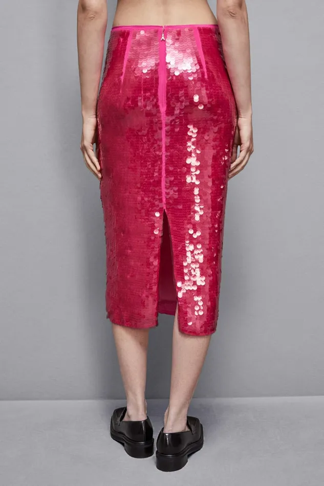 Patrizia Pepe Skirts Stretch Sequined Tulle Skirt Pink 8211 Women
