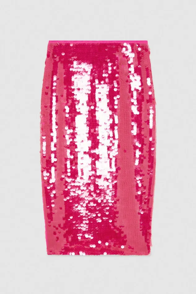 Patrizia Pepe Skirts Stretch Sequined Tulle Skirt Pink 8211 Women