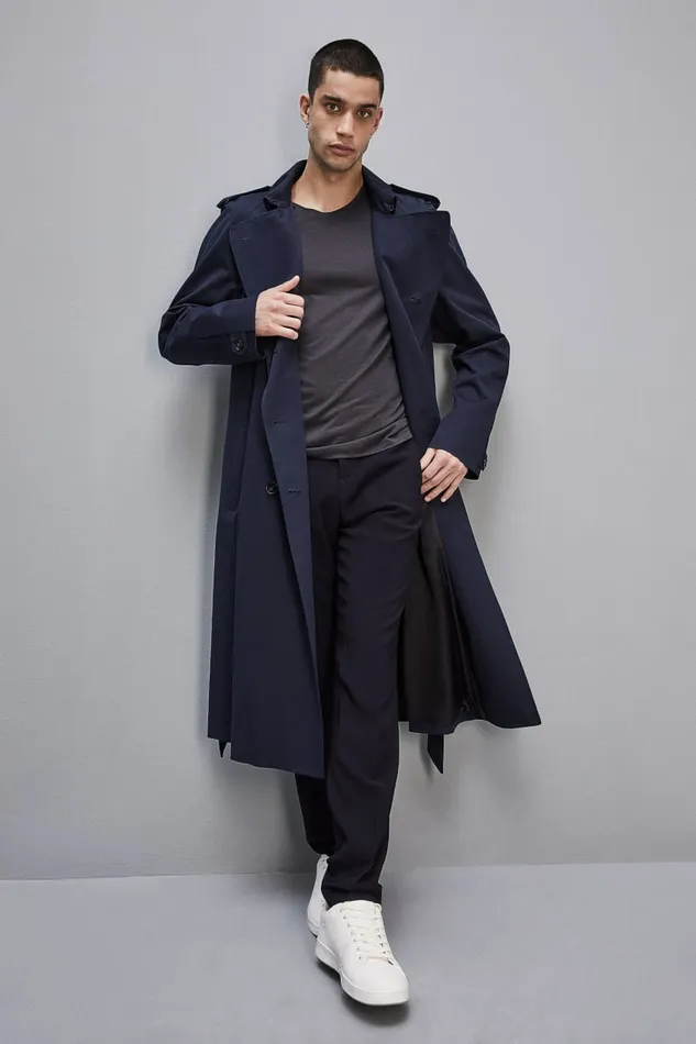 Patrizia Pepe Tops and Shirts Slim Fit TShirt In Lyocell Jersey And Cotton Blue 8211 Men