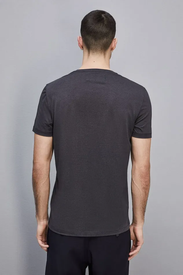 Patrizia Pepe Tops and Shirts Slim Fit TShirt In Lyocell Jersey And Cotton Blue 8211 Men