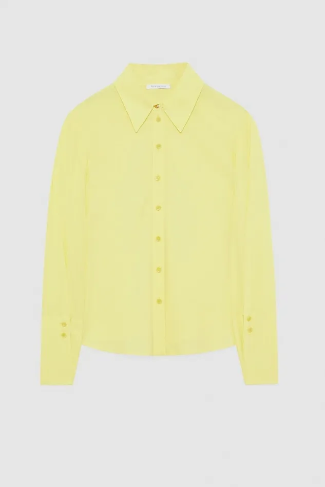 Patrizia Pepe Tops Essential Crepe LongSleeved Shirt Yellow 8211 Women