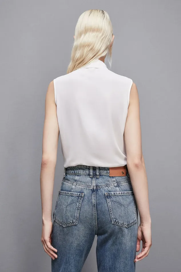 Patrizia Pepe Tops Essential Crepe Top White 8211 Women