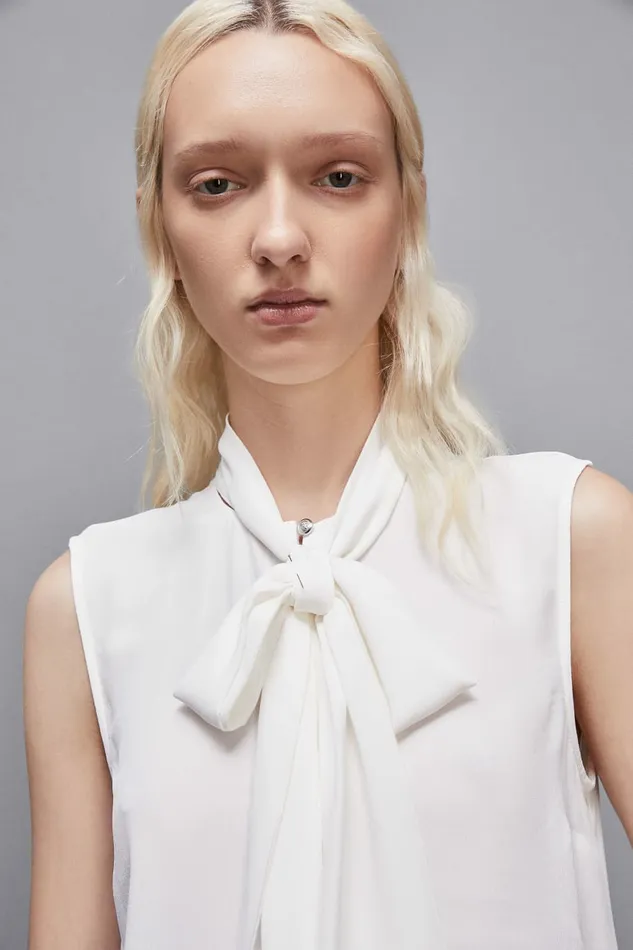 Patrizia Pepe Tops Essential Crepe Top White 8211 Women