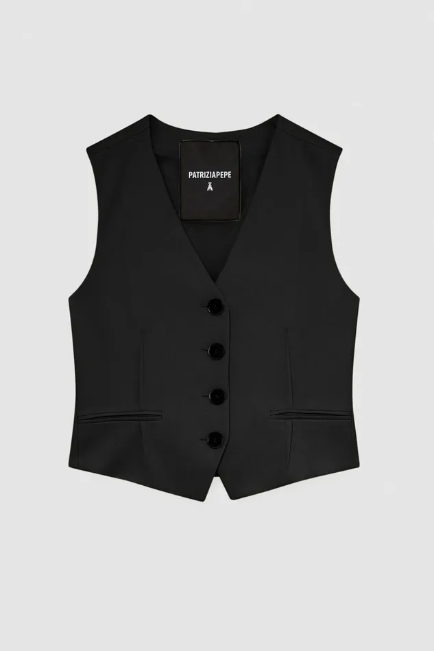 Patrizia Pepe Tops Stretch Twill Vest Black 8211 Women