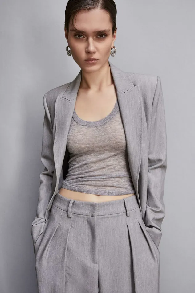 Patrizia Pepe Tops Super Light Tank Top Grey 8211 Women