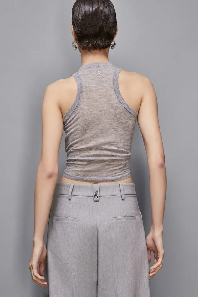 Patrizia Pepe Tops Super Light Tank Top Grey 8211 Women
