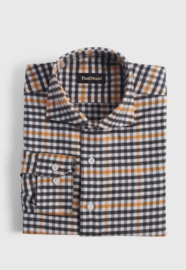 Paulstuart Sport Shirts Mens Flannel Small Plaid Sport Shirt Blue
