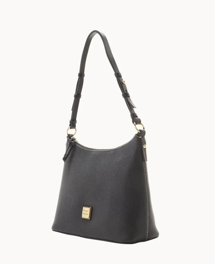 Pebble Grain Hobo Black Black Woman Dooney and Bourke Shoulder Bags Pebble Grain Hobo Black Black Woman Dooney and Bourke Shoulder Bags