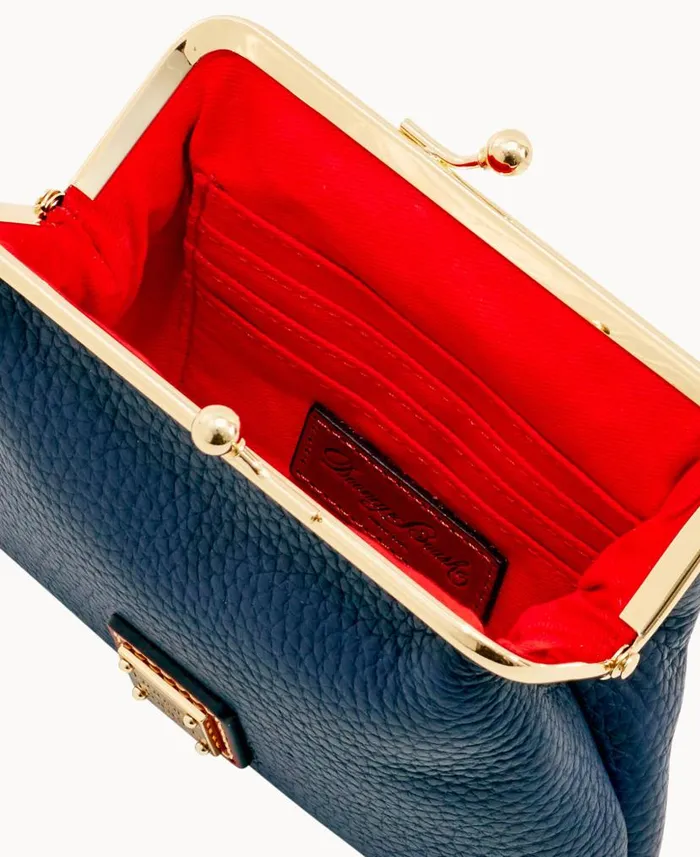 Pebble Grain Large Frame Purse Midnight Blue ManWoman Dooney and Bourke Wallets Pebble Grain Large Frame Purse Midnight Blue ManWoman Dooney and Bourke Wallets