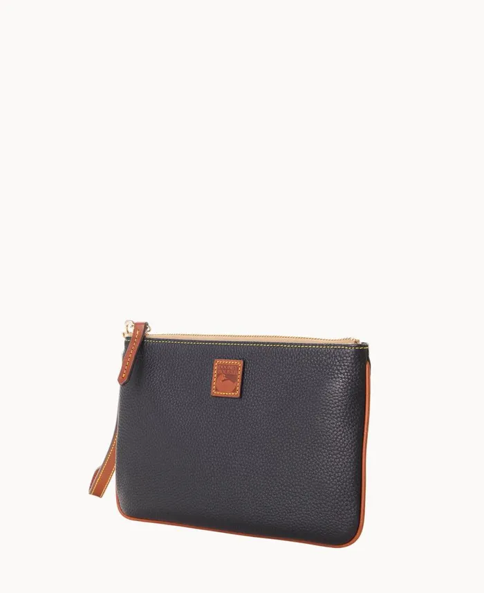 Pebble Grain Large Wristlet Black ManWoman Dooney and Bourke Wallets Pebble Grain Large Wristlet Black ManWoman Dooney and Bourke Wallets