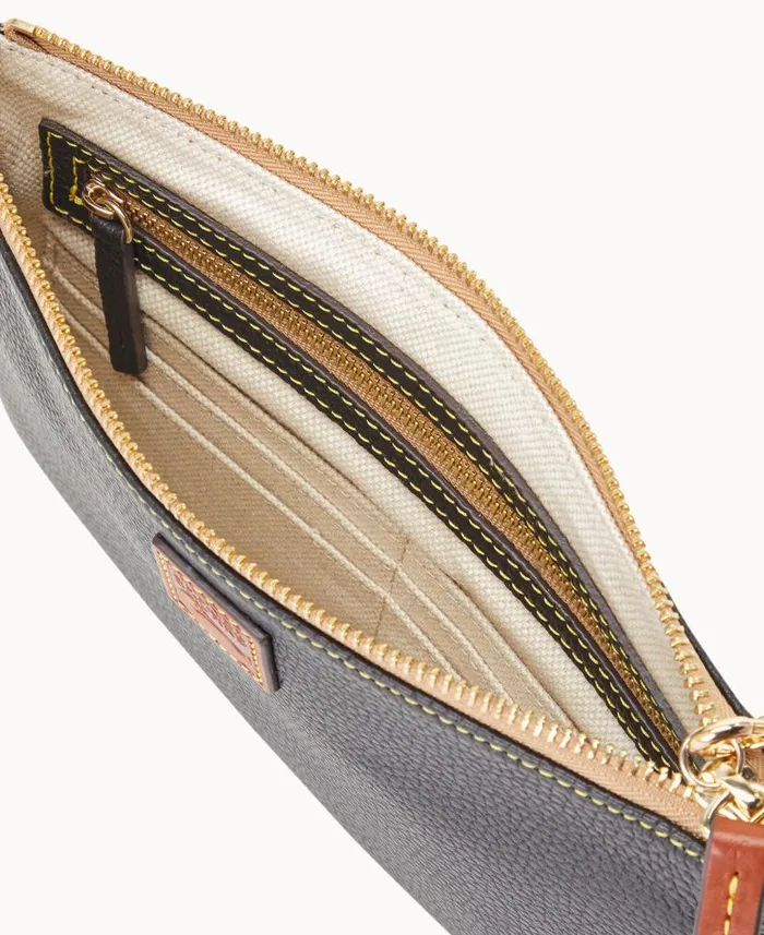 Pebble Grain Large Wristlet Black ManWoman Dooney and Bourke Wallets Pebble Grain Large Wristlet Black ManWoman Dooney and Bourke Wallets