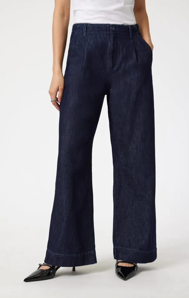 Pera Pleated Wide Leg In Rinse Denim Women Mavi Jeans Denim Pera Pleated Wide Leg In Rinse Denim Women Mavi Jeans Denim