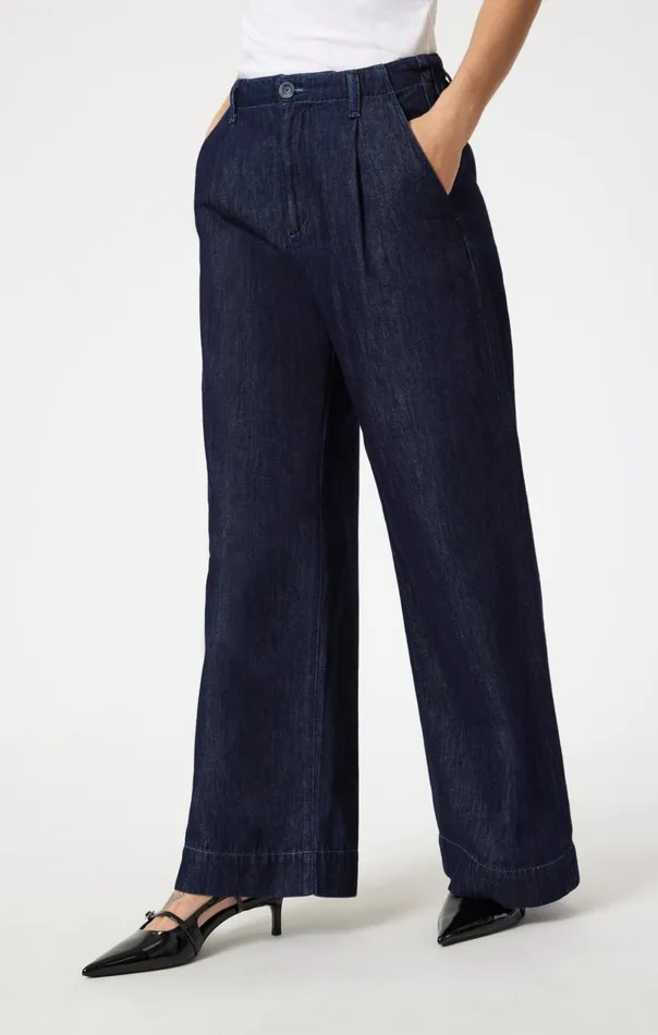 Pera Pleated Wide Leg In Rinse Denim Women Mavi Jeans Denim Pera Pleated Wide Leg In Rinse Denim Women Mavi Jeans Denim