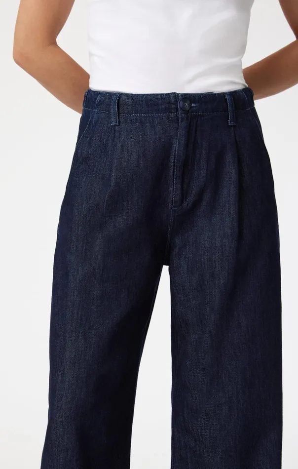 Pera Pleated Wide Leg In Rinse Denim Women Mavi Jeans Denim Pera Pleated Wide Leg In Rinse Denim Women Mavi Jeans Denim