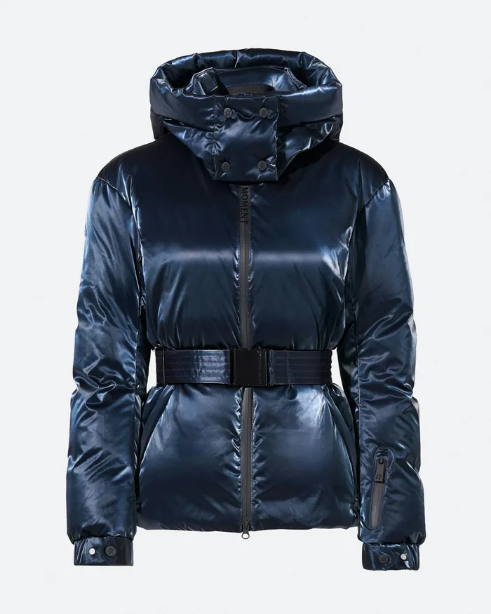 Perfect Moment Candice Down Parka Jacket Blue Liquid Women Ski Jackets