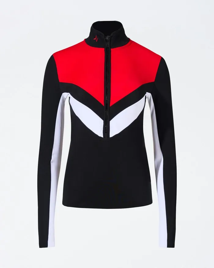 Perfect Moment JG Thermal HalfZip Top Red and Black Women Base Layers