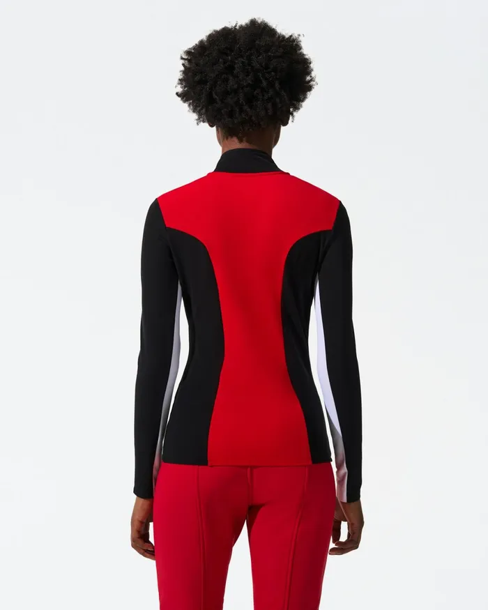 Perfect Moment JG Thermal HalfZip Top Red and Black Women Base Layers