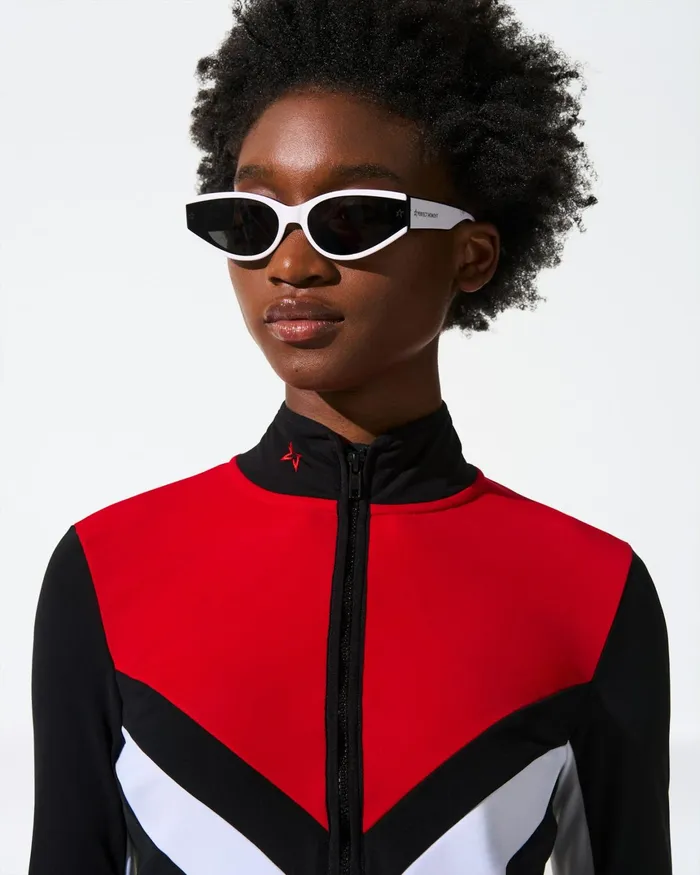 Perfect Moment JG Thermal HalfZip Top Red and Black Women Base Layers