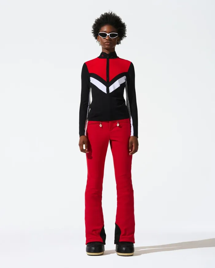 Perfect Moment JG Thermal HalfZip Top Red and Black Women Base Layers