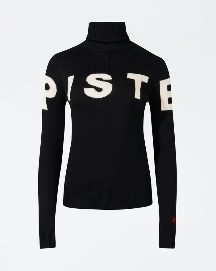 Perfect Moment Piste Merino Wool Sweater Black Women Tops