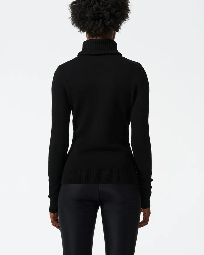 Perfect Moment Piste Merino Wool Sweater Black Women Tops